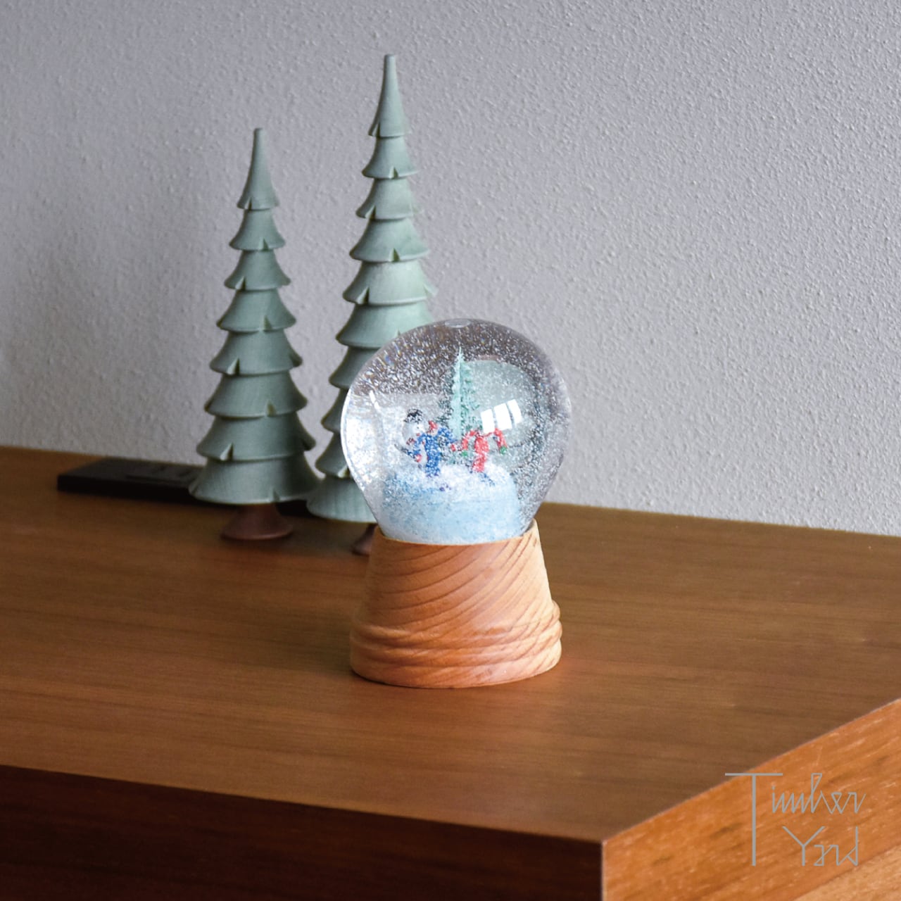【ONLINE限定】スノードーム / スキーヤーと雪だるま / 木製台座 / Φ8cm / PERZY（パージー）/ スノーグローブ / 正規販売店 [3]