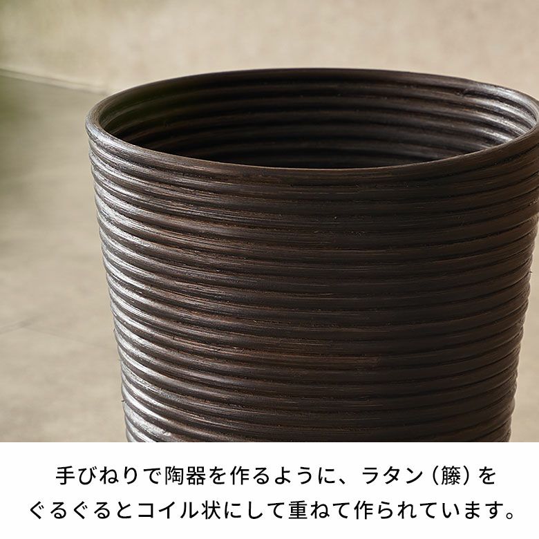モダン エスニック 高級感 ダイニング 寝室 かご 籠 小物収納 ハンドメイド 手作り キッチン 店舗 カフェ レストラン スリッパ入れ  屑籠 引っ越し 祝い 模様替え ギフト プレゼント [3]