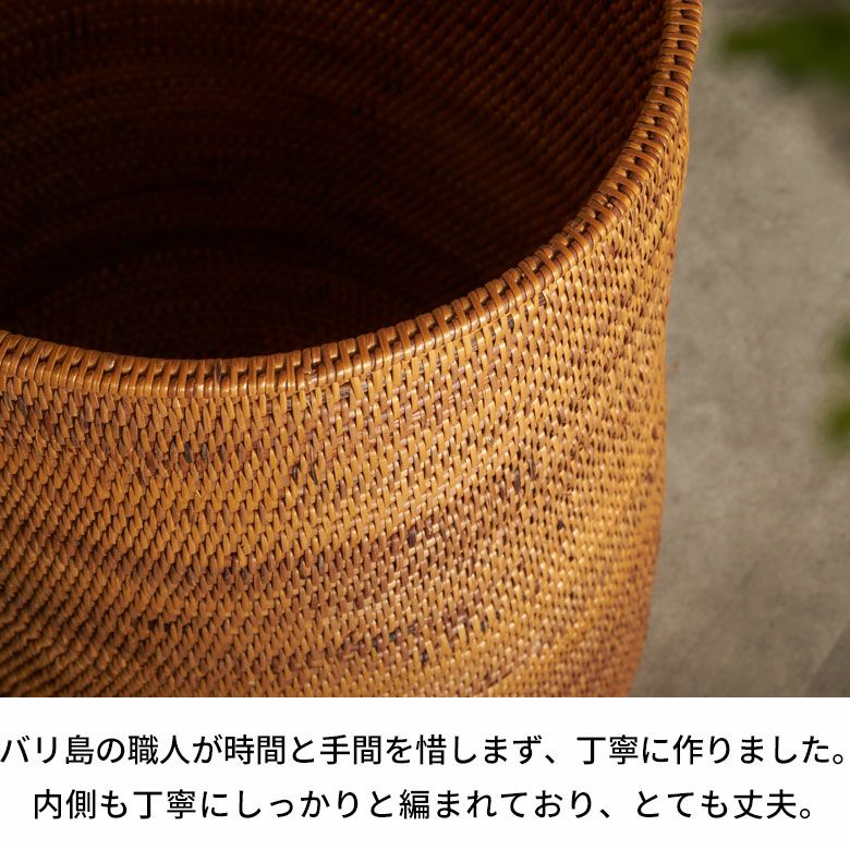 スリッパ収納 ハンドメイド おもちゃ収納 ダストBOX ごみばこ プランターカバー カゴ 籠 かご 店舗 カフェ レストラン サロン スパ ホテル 天然素材 アジアンリゾート ギフト プレゼント [4]