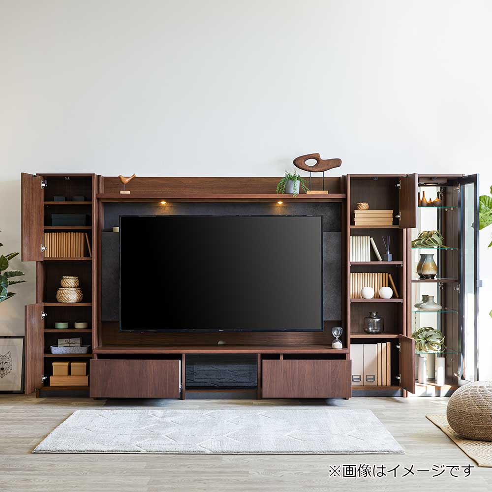 テレビボード 「バロン」幅306cm  4点セット ウォールナット材 ウォールナット色 [3]