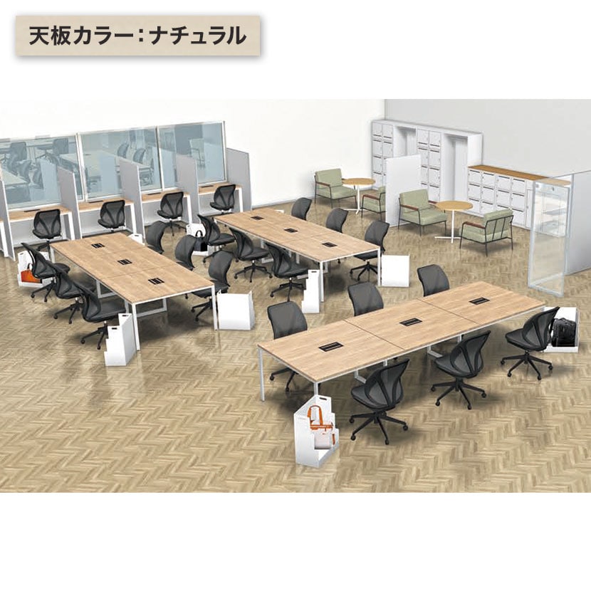 【本体】フリーアドレスデスク REVシリーズ 基本セット 選べる天板/脚 増連可 オフィスワーク ミーティング 幅1200×奥行1200×高さ720mm [5]