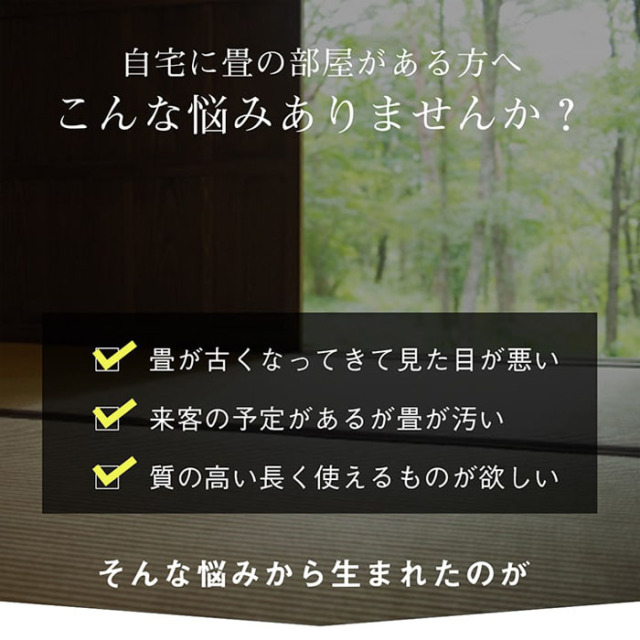 純国産 い草 上敷き はっ水 カーペット 双目織 江戸間6畳（約261×352cm） [2]